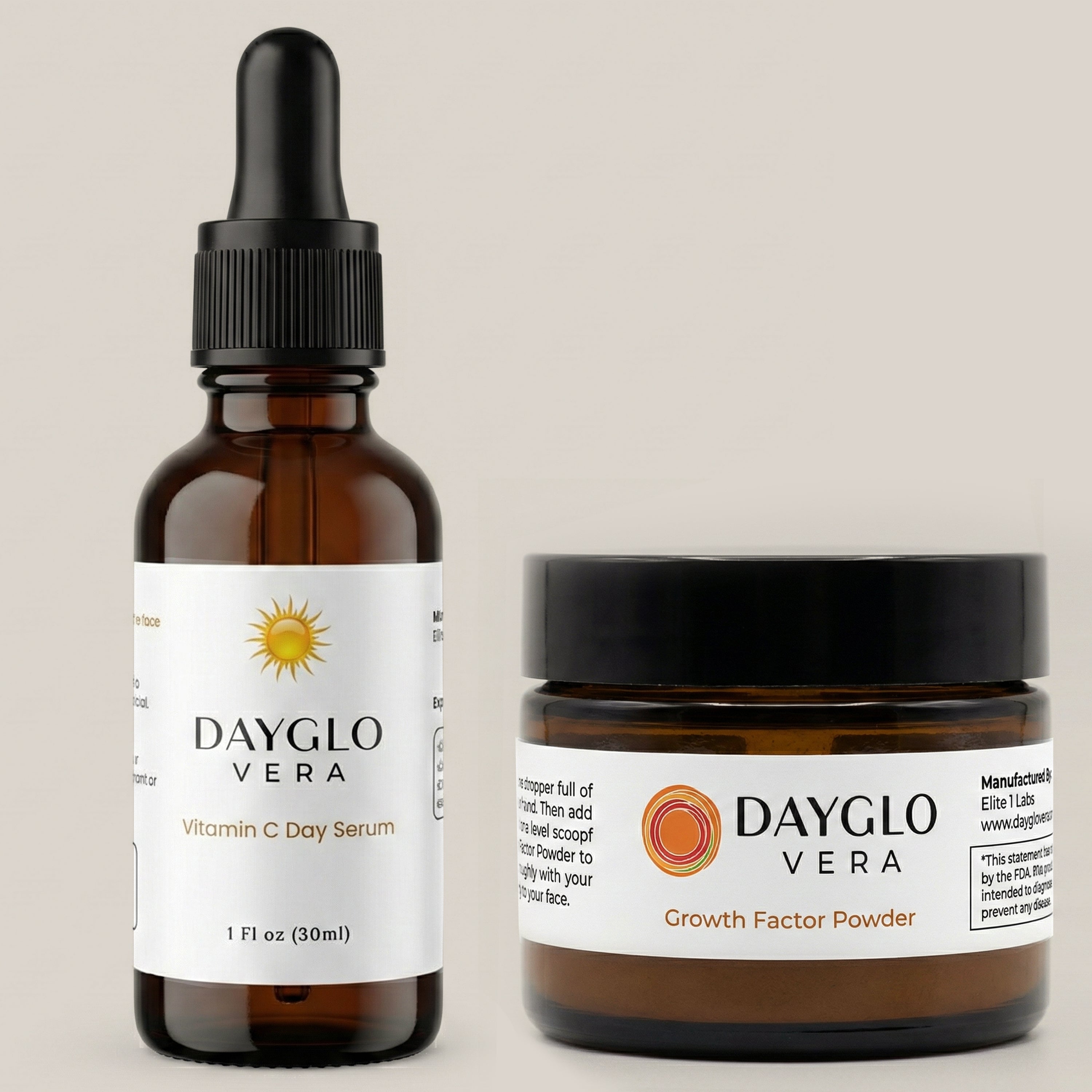 Vitamin C Day Serum and Growth Factor Powder