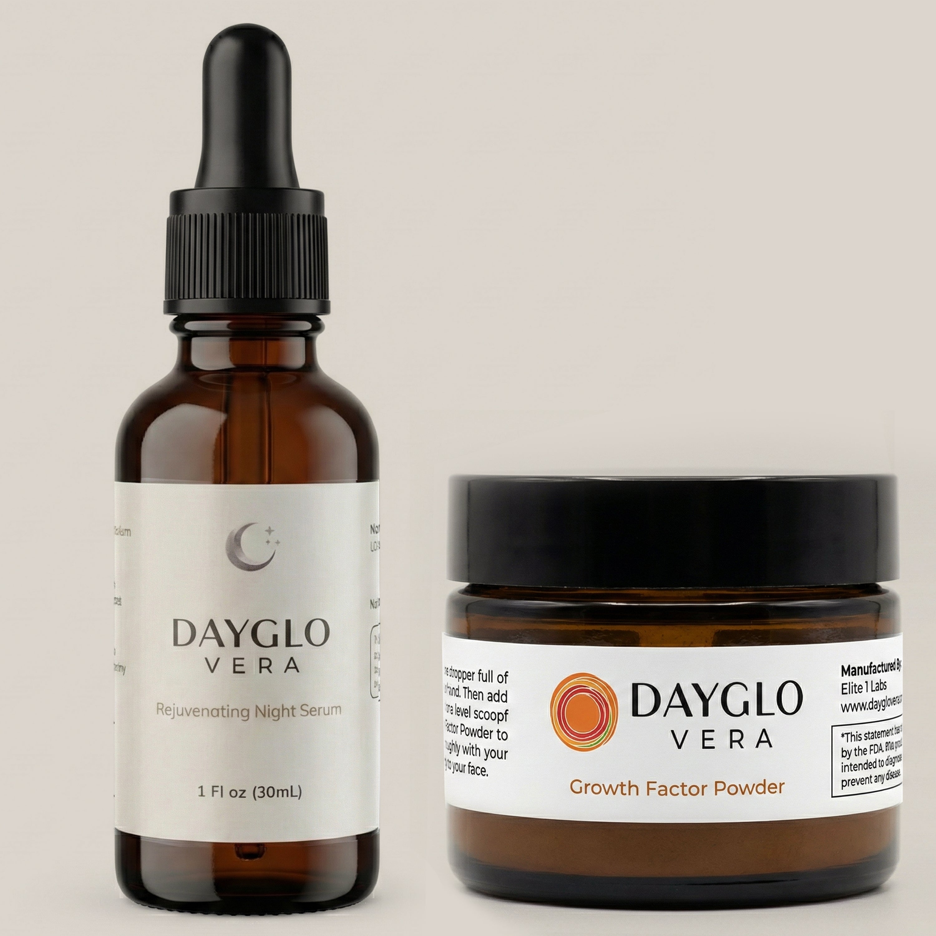 Rejuvenating Night Serum and Growth Factor Powder